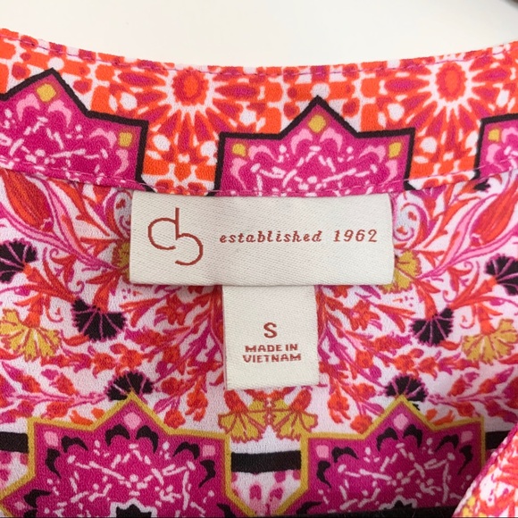 🌸DRESSBARN Pink and Orange Multicolor Boho Tank - Picture 5 of 8